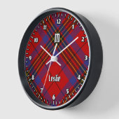 Clan Leslie Red Tartan Uhr (Winkel)