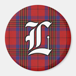 Clan Leslie Red und Blue Tartan Kariert Accents Magnet