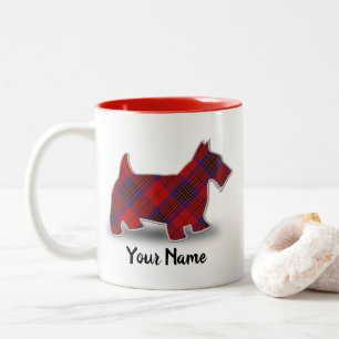 Clan-Leslie roter TartanScottish Terrier Zweifarbige Tasse