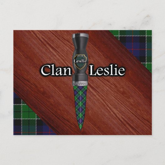 Clan Leslie Tartan Sgian Dubh Blade Postkarte (Vorderseite)