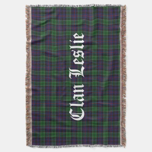 Clan Leslie Tartan Throw Decke (Vorderseite Vertikal)