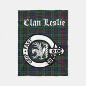 Clan Leslie Wappen Abzeichen & Tartan Fleecedecke (Vorderseite)