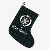 Clan Leslie Wappen Abzeichen und Tartan individuel Großer Weihnachtsstrumpf (Vorderansicht (hängend))