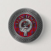 Clan Leslie Wappen & Tartan Knot Button (Vorderseite)