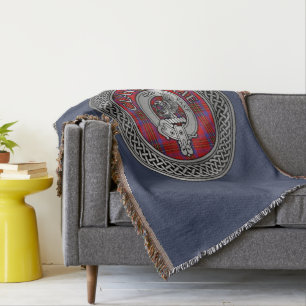 Clan Leslie Wappen & Tartan Knot Decke