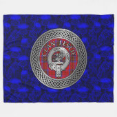 Clan Leslie Wappen & Tartan Knot Fleecedecke (Vorderseite (Horizontal))