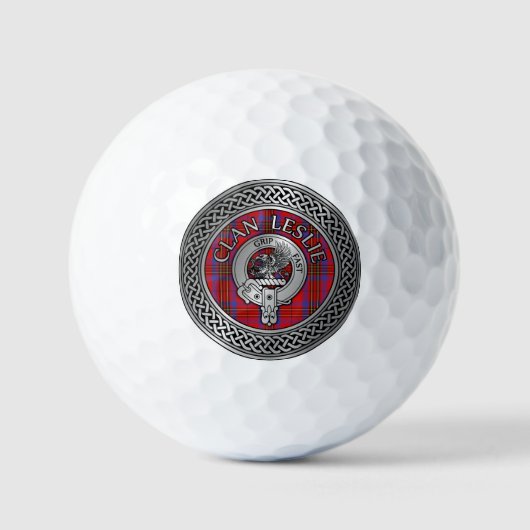 Clan Leslie Wappen & Tartan Knot Golfball (Vorderseite)