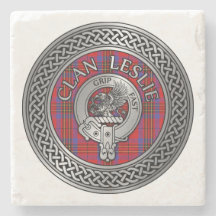 Clan Leslie Wappen & Tartan Knot