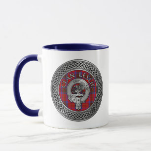 Clan Leslie Wappen & Tartan Knoten Tasse