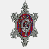 Clan Leslie Wappen & Tartan Schneeflocken Zinn-Ornament (Links)