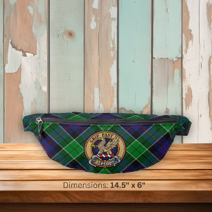 Clan Leslie-Wappen über Hunting Tartan Bauchtasche