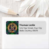 Clan Leslie Wappen über Jagd Tartan (Insitu)