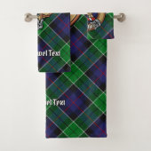 Clan Leslie Wappen über Jagd Tartan Badhandtuch Set (Insitu)