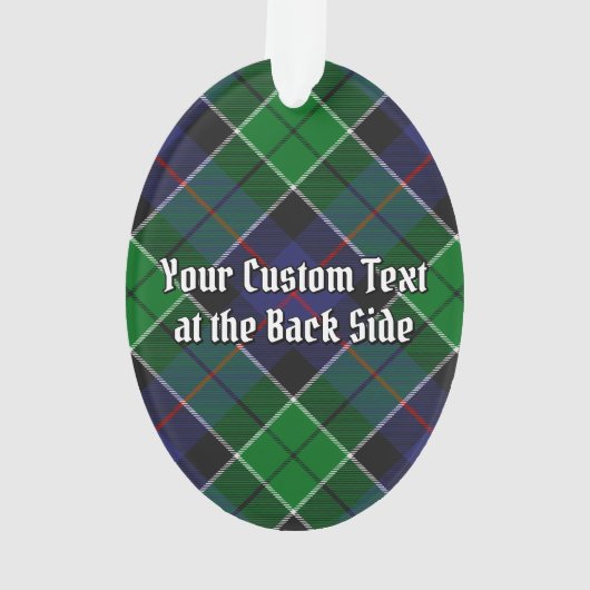 Clan Leslie Wappen über Jagd Tartan Ornament (Rückseite)