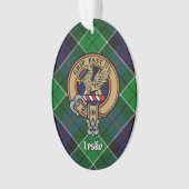 Clan Leslie Wappen über Jagd Tartan Ornament (Vorderseite)