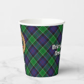 Clan Leslie Wappen über Jagd Tartan Pappbecher (Links)