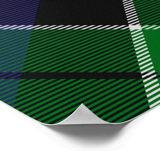 Clan Leslie Wappen über Jagd Tartan Poster (Ecke)