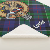Clan Leslie Wappen über Jagd Tartan Sherpadecke (3/4)