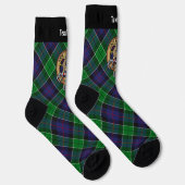 Clan Leslie Wappen über Jagd Tartan Socken (Rechts)