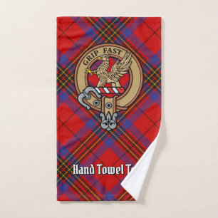 Clan Leslie Wappen über Red Tartan Badhandtuch Set