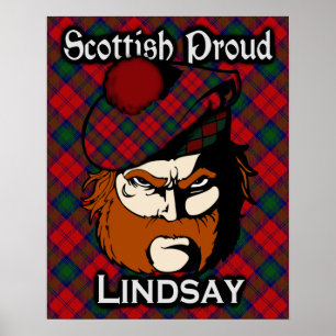 Clan Lindsay Schottischer Tartan Poster