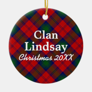 Clan Lindsay Scottish Tartan Keramik Ornament