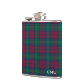 Clan Lindsay Tartan Mit Monogramm Flachmann (Links)