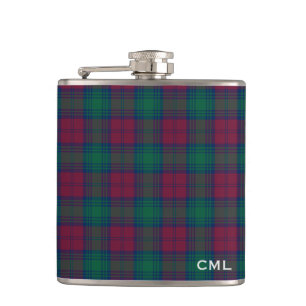 Clan Lindsay Tartan Mit Monogramm Flachmann