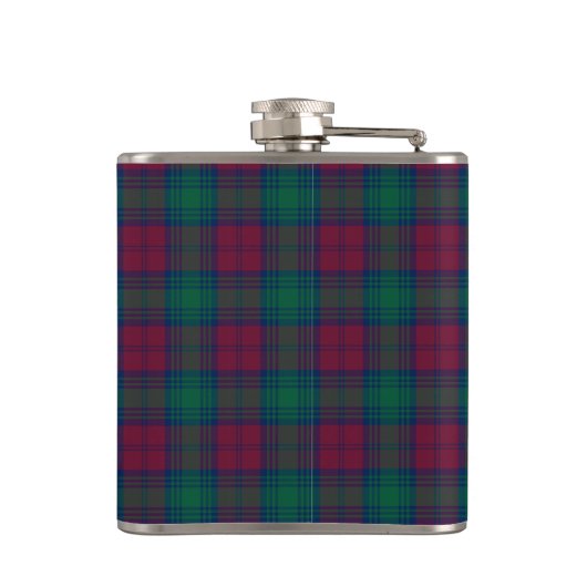 Clan Lindsay Tartan Mit Monogramm Flachmann (Rückseite)
