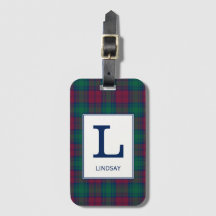 Clan Lindsay Tartan Mit Monogramm