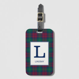 Clan Lindsay Tartan Mit Monogramm Gepäckanhänger
