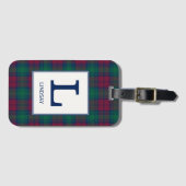 Clan Lindsay Tartan Mit Monogramm Gepäckanhänger (Vorderseite (Horizontal))