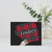 Clan Lindsey Lindsay Scottish Tartan Paint Brush Postkarte (Stehend Vorderseite)
