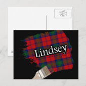 Clan Lindsey Lindsay Scottish Tartan Paint Brush Postkarte (Vorne/Hinten)