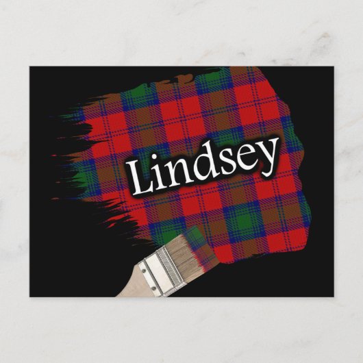 Clan Lindsey Lindsay Scottish Tartan Paint Brush Postkarte (Vorderseite)