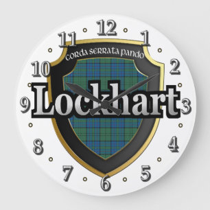 Clan Lockhart Tartan Scottish Dream Clock Große Wanduhr
