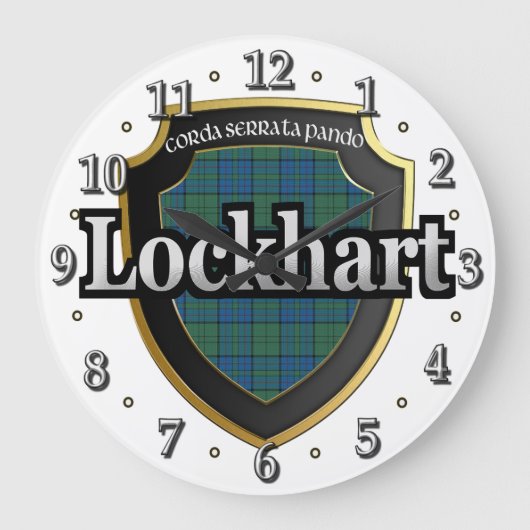 Clan Lockhart Tartan Scottish Dream Clock Große Wanduhr (Vorderseite)
