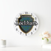 Clan Lockhart Tartan Scottish Dream Clock Große Wanduhr (Zuhause)