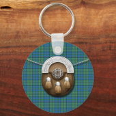 Clan Lockhart Tartan und Sporran Schlüsselanhänger (Vorderseite)