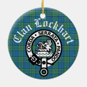 Clan Lockhart Wappen Abzeichen & Tartan Keramik Ornament (Hinten)