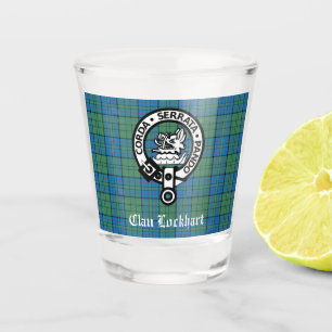 Clan Lockhart Wappen Abzeichen & Tartan Schnapsglas