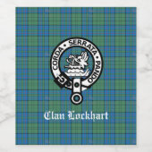 Clan Lockhart Wappen Abzeichen & Tartan Weinetikett (Einzelnes Label)