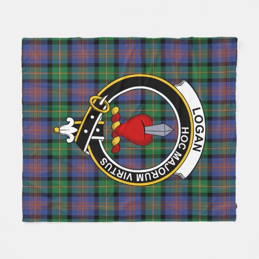 Clan Logan Ancient Tartan Kariert Fleecedecke (Vorderseite (Horizontal))