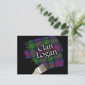 Clan Logan Scottish Tartan Paint Brush Postkarte (Stehend Vorderseite)