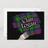 Clan Logan Scottish Tartan Paint Brush Postkarte (Vorne/Hinten)