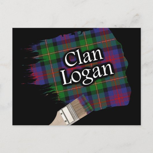 Clan Logan Scottish Tartan Paint Brush Postkarte (Vorderseite)