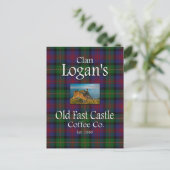 Clan Logans Old Fast Castle Coffee Co. Postkarte (Stehend Vorderseite)