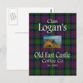 Clan Logans Old Fast Castle Coffee Co. Postkarte (Vorne/Hinten)