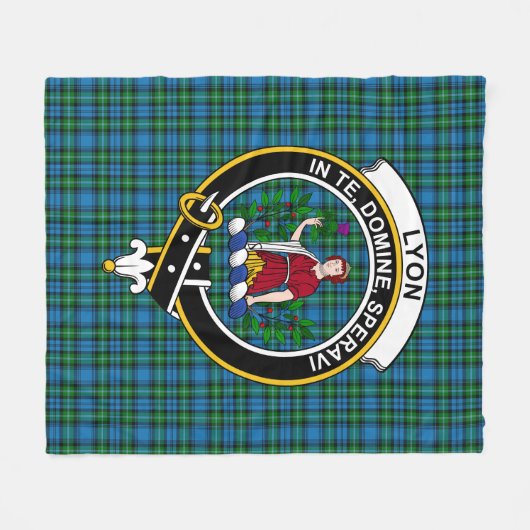 Clan Lyon Tartan Kariert Fleecedecke (Vorderseite (Horizontal))