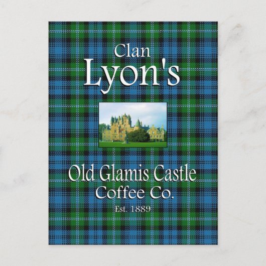 Clan Lyon's Old Glamis Castle Coffee Co. Postkarte (Vorderseite)